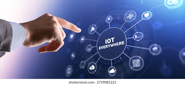 IOT Everywhere, Internet of Things Connected Devices Concept.