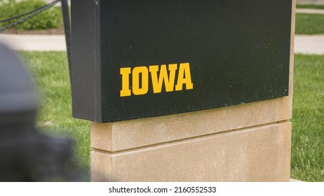 Iowa City, IA - May 23, 2022: University Of Iowa Text At Hawkeyes' College Campus