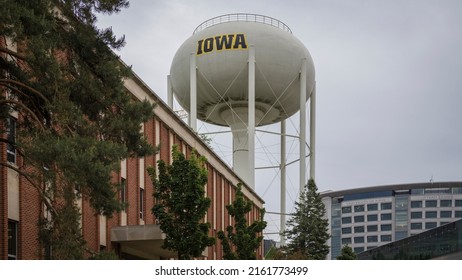 Iowa City, IA - May 23, 2022: University Of Iowa Hawkeyes' Logo On Water Tower