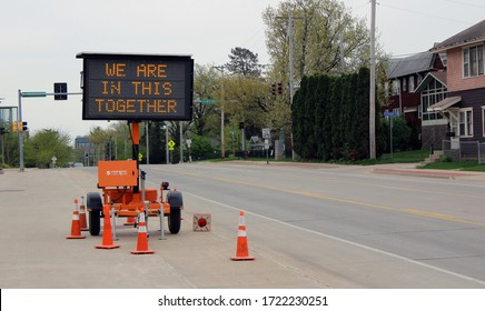 Iowa City, Iowa - March 4th 2020: Construction Sign Outside Of A Hospital Stating 