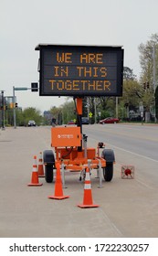 Iowa City, Iowa - March 4th 2020: Construction Sign Outside Of A Hospital Stating 