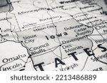 Iowa on the USA map