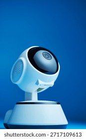 IP camera against blue background.                 