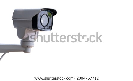 IP CCTV camera install to protect camera home security system concept with white background.