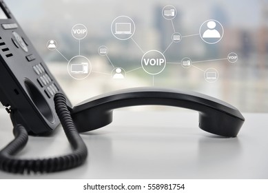 IP Phone with icon - cencept for phone connected to multi device