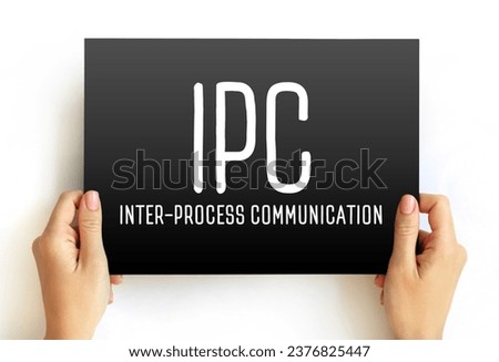 IPC Inter-Process Communication - refers specifically to the mechanisms an operating system provides to allow the processes to manage shared data, acronym text on card