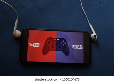 Iphone 11 pro with the twitch logo. Twitch is a platform that offers a streaming service.
United States, New York. Thursday, November 14, 2019