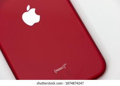 
Iphone 11 Red Color Of (product) Red On White Background