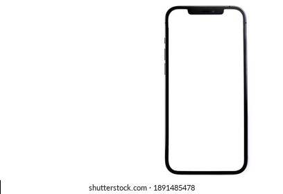 IPhone 12 Pro Max With Blank White Screen, Mockup Model. Apple Is A Multinational Technology Company. Moscow, Russia - December 5, 2020