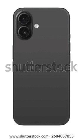 iPhone 16 Black, back view.