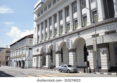 IPOH, PERAK, MALAYSIA - Dec 12, 2015 - A Victorian Neo-Renaissance Heritage Building In Ipoh At Belfield Street, Housing The Local International Bank, HSBC.