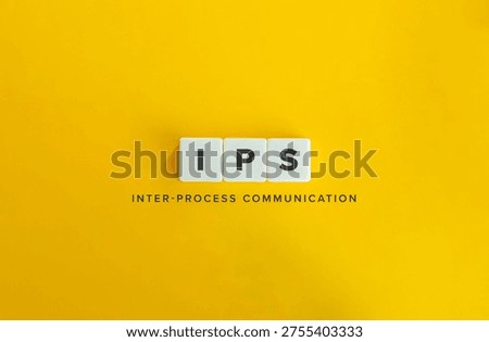 IPS Inter-Process Communication Technology Concept on White Tiles over Yellow Background for Operating System Architecture Software Engineering and Linux Development Education