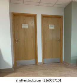 Ipswich, Suffolk, UK - 25 May 2022: Hospital Consulting Room Doors.