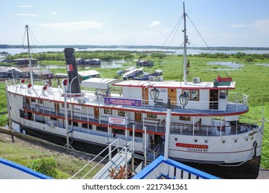 Iquitos, Peru - June 27, 2022: The Ayapua, A Historic Amazon Rubber Boom Era Steam Boat