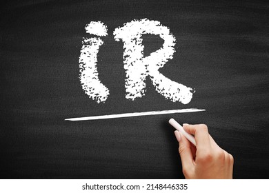 IR Interest Rate - Amount Of Interest Due Per Period, As A Proportion Of The Amount Lent, Deposited, Or Borrowed, Acronym Text On Blackboard