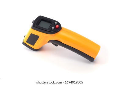 IR Thermometer Pyrometer Orange Isolated