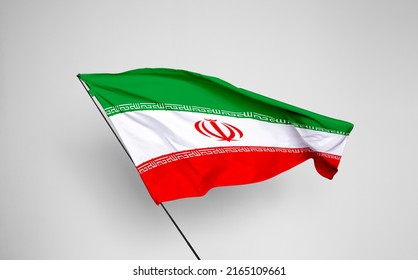 Iran flag isolated on white background with clipping path. flag symbols of Iran. flag frame with empty space for your text.