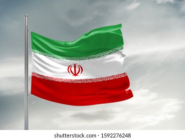 Iranian Flag Waving Wind Stock Photo (Edit Now) 1088416085