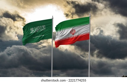 Iran And Saudi Arabia Flag