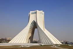 View of the azadi tower in tehran featuring tower, tehran, and iran, an ...