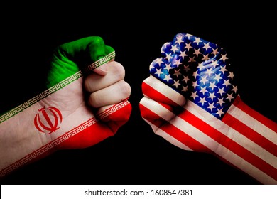 Iran And USA Crisis War Backgrounds Concept 