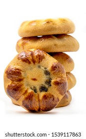 Iranian cookie with dates paste on a white background
