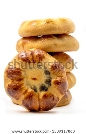 Iranian cookie with dates paste on a white background