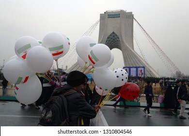 An Iranian Man Sells Balloons At A Mass Rally Marking The 40th Anniversary Of Islamic Revolution In Tehran’s Azadi (Freedom) Square On Feb 11, 2019. 