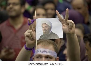 Iranian President Hassan Rouhani And First Deputy Ishaq Jahangiri Election Rally In Tehran's Azadi Stadium, May 13, 2017.