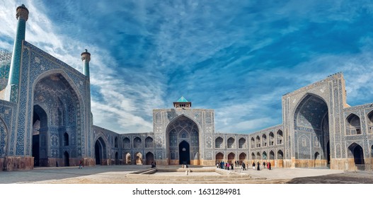 Iran-January 1,2020: Imam Mosque is a symbol of Isfahan,considered to be the architecture of the Safavid era.Built by King Shah Abbas I in 1612 as the most magnificent mosque in the Persian soil plan.