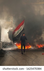 Iraq Najaf 22/1/2020
Iraqi Protesters Block The Road By Burning Tires To Protest The Iraqi Government