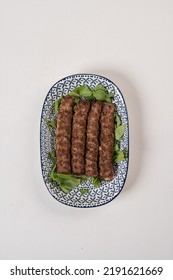 Iraqi Kebab Isolated On White Background, Iraqi Traditional Food 