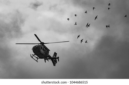 Iraqi Military Helicopter In Flight