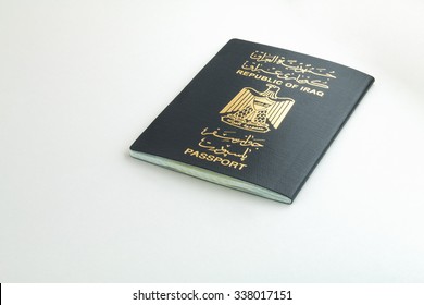 Iraqi Passport On White Background (closed)