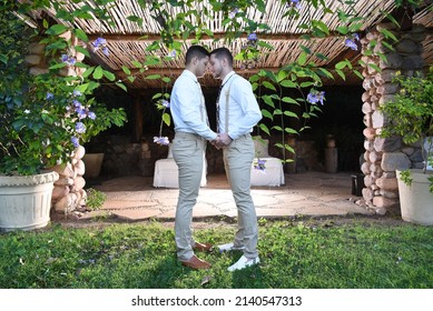 IRECE, BAHIA, BRAZIL - MAY 31, 2019: Gay Wedding, Gay Wedding Training Photography, Gay Wedding Party 