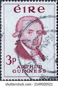 IRELAND - CIRCA  1959: A Postage Stamp From Ireland, Showing The Portrait Of Irish Brewer Arthur Guinness