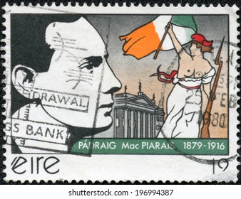 IRELAND - CIRCA 1979: A Stamp Printed In The Ireland Shows Patrick Henry Pearse, Irish Writer And Leader Of Easter Rebellion, Circa 1979