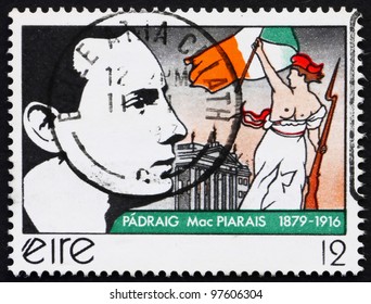 IRELAND - CIRCA 1979: A Stamp Printed In The Ireland Shows Patrick Henry Pearse, Irish Writer And Leader Of Easter Rebellion, Circa 1979