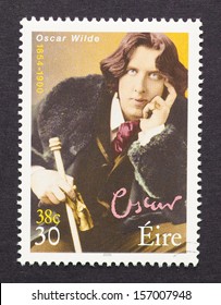 IRELAND - CIRCA 2000: a postage stamp printed in Ireland showing an image of Oscar Wilde, circa 2000. 