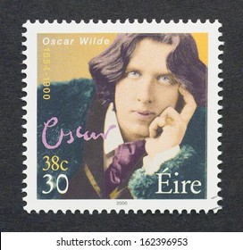 IRELAND - CIRCA 2000: a postage stamp printed in Ireland showing an image of writer Oscar Wilde, circa 2000. 