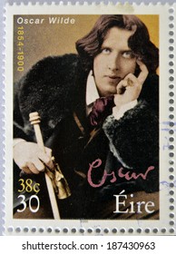 IRELAND - CIRCA 2000: a stamp printed in Ireland shows an image of Oscar Wilde, circa 2000.