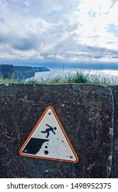 Ireland, Cliffs Of Moher Danger Sign  