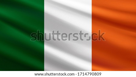 Ireland flag with fabric texture