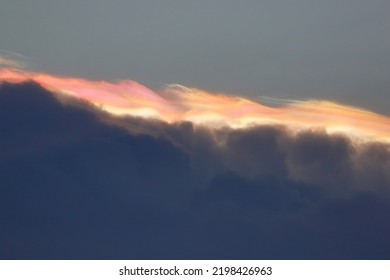 Iridescent Pileus Cloud In Nature.