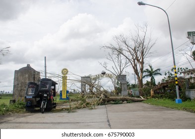 Iriga City, Philippines - December 2016: Typhoon Nina Aftermath 