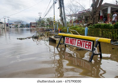 Iriga City, Philippines - December 2016: Typhoon Nina Aftermath 