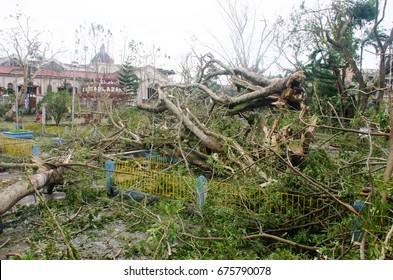 Iriga City, Philippines - December 2016: Typhoon Nina Aftermath 