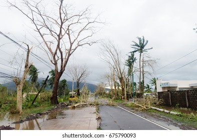 Iriga City, Philippines - December 2016: Typhoon Nina Aftermath 