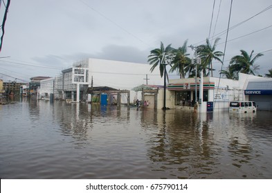 Iriga City, Philippines - December 2016: Typhoon Nina Aftermath 