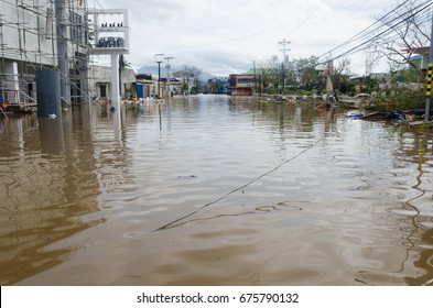 Iriga City, Philippines - December 2016: Typhoon Nina Aftermath 